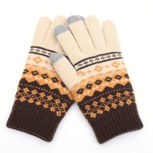 Winter Touch Screen Gloves Women Men Fashion Warm Stretch Knitting Full Finger Gloves