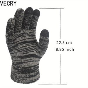 3 Pcs Winter Gloves for Women Men Elastic Knit Lining Warm Gloves for Cold Weather