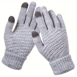 Chic Touchscreen-Compatible Winter Gloves For Women - Cozy Knit With Thick Cuffs, Windproof & Warm, Available In 4 Classic Colors