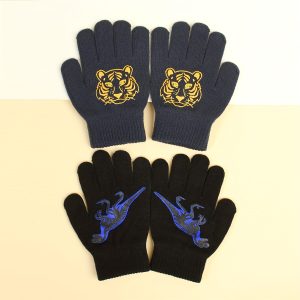 2pairs Children's Tiger Snowflake Print Magic Gloves