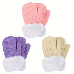 Kids Gloves Winter Infant Mittens Girls Gloves Outdoor Winter Mitten Sherpa Lined Kids Mittens Toddler Gloves