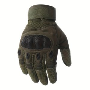 Men's Fashionable Full-Finger Motorcycle Gloves - Breathable Polyester, Knit Fabric For All Seasons