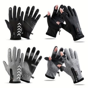 1pair Waterproof Touchscreen Gloves, Warm Windproof Outdoor Motor Cycling Winter Gloves