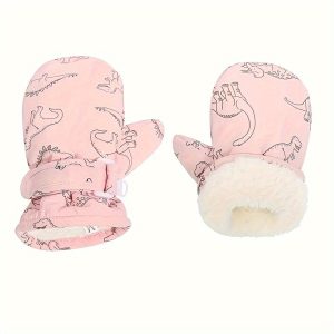 1pair Toddler Gloves Kids Mittens Winter Warm Lined Fleece Gloves Waterproof Snow Baby Mitten For Boys Girls