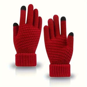 Comfortable Knit Touchscreen Winter Gloves for Men and Women - Suitable for Outdoor Activities like Horseback Riding, Skiing, and Hiking - Elastic Material, Warmth, and Knit Construction